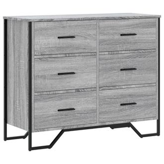 Berkfield Home Chest of Drawers Grey Sonoma 91x35.5x74.5 cm Engineered wood