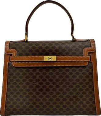 Celine Brown Leather Pvc Handbag Tote Bag (Pre-Owned)