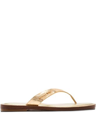 Michael Kors Koko metallic-leather thong flip flop - Brown