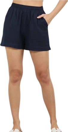 La Made Elodie Pleated Linen Short In Dark Night