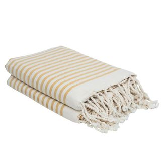 Febronie Juego de 2 foutas xxl algod&oacute;n 200x200 amarillo mostaza