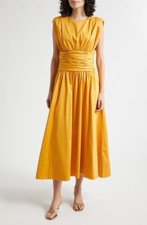 Toccin Evangeline Ruched A-Line Dress in Marigold at Nordstrom, Size 4
