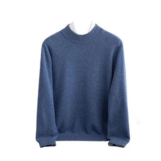 Generic Mens Wool Pullover Half-High Collar Sweater Winter Warm Solid Knit Sweater Business Casual Jumper
