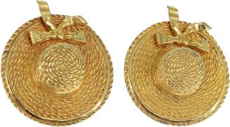 Chanel Vintage Clip On Bow Earrings Metal Metal Earrings Jewelry (Pre-Owned)