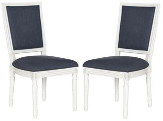 Safavieh Set de 2 sillas de comedor en madera de caucho azul marino