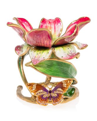 Jay Strongwater Floral 7 Pillar Candle Holder