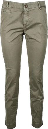 Mason's Cotton Stretch Trousers with Slim Fit and Fresh Green Shade