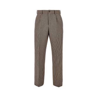Emporio Armani Tweed pantalon met ruitpatroon en coupenaden - Heren - Broeken - Bruin - Maat: M Tweed