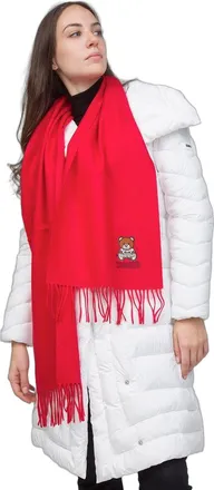 Moschino Womens Scarf Red Lambswool Accessories