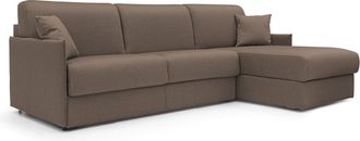 Divani.Store Divani.store - Evans Sof&aacute; Esquinero Convertible En Tela Impermeable 252 Cm Izquierdo (mat. 140x197) Marr&oacute;n