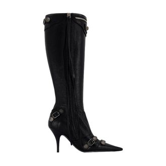 Balenciaga Womens Cagole H90 Boot Black Leather