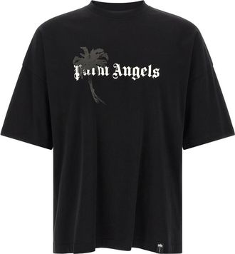 Palm Angels Black Graphic Logo T-Shirt