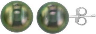 Effy 14K White Gold Tahitian Pearl Stud Earrings in Green at Nordstrom Rack