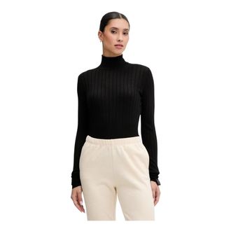 Colmar Gebreide trui met coltrui - Dames - Sportshirts - Zwart - L - Wol - Fitness