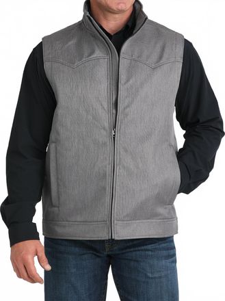 Cinch Mens Concealed Carry Western Bonded Vest In Grey