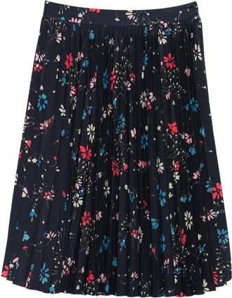 Balenciaga 2017 plooirok met bloemenprint - Navy