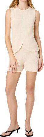 French Connection Mozart Crochet Shorts In Ecru