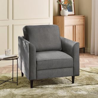 Furniturebox Logan Fabric Armchair in Grey