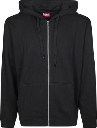 Diesel Felpa Boxt Zip - Heren - Vesten met rits - Zwart - L - Katoen - Hoodies & sweatvesten