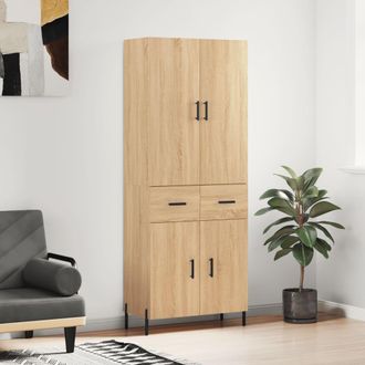 vidaXL Vidaxl - Aparador Alto Madera Contrachapada Color Roble 69,5x34x180 Cm