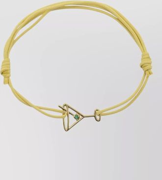 Aliita martini esmeralda bracelet adjustable cord triangle charm