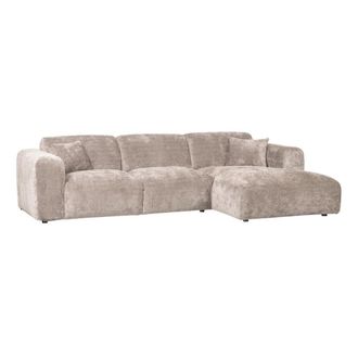 Woood Sof&aacute; esquinero de terciopelo beige