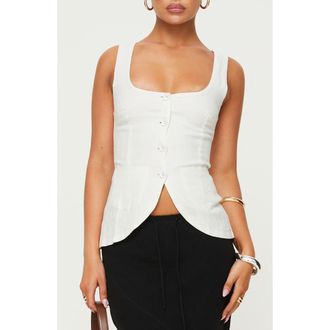 Princess Polly Spirito Square Neck Vest in White at Nordstrom, Size 4
