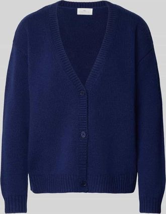Fynch-Hatton Fynch-Hatton Relaxed Fit Cardigan aus reiner Wolle in Strick-Optik in Marine, Größe XXL