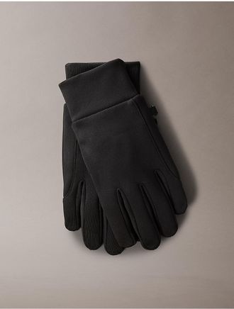 Calvin Klein Mens Mens Neoprene Monogram Logo Gloves - Black - LXL