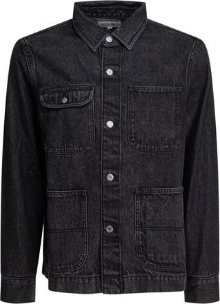 Alex Mill Work Overshirt Jacket - Heren - Spijkerjassen - Zwart - L - Katoen - Jassen