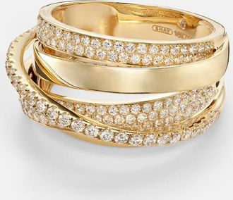Shay Jewelry Anello Orbit in oro 18kt con diamanti