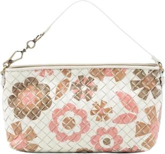 Bottega Veneta Pre-owned Shoulder Bags, female, White, Size: ONE SIZE Pre-owned Woven Nappa Shoulder Bag