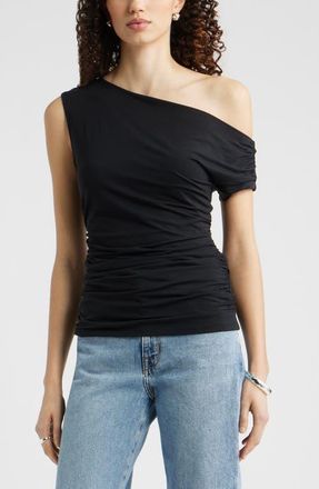 Nordstrom Asymmetric One-Shoulder Top in Black at Nordstrom, Size Xx-Small