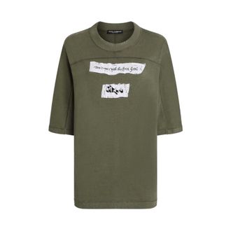 Dolce & Gabbana Dames, Tops, Groen, Maat: 2XS Katoen