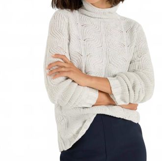 Nic+Zoe Cable Sparkle Sweater In Reflection