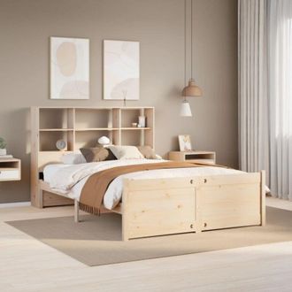 vidaXL Cama Con Estanter&iacute;a Sin Colch&oacute;n Madera Maciza De Pino 150x200cm Vidaxl