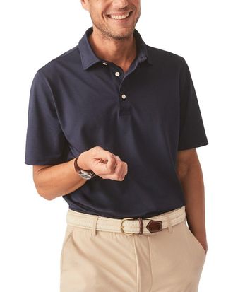 J.McLaughlin J.Mclaughlin Blue Peak Polo Knit Shirt