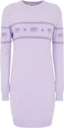 Chiara Ferragni Abito Lilla Jurk - Dames - Kleedjes - Paars - XS - Wol - Kleedjes