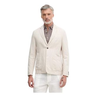 Benetton Heren, Jassen, Beige, Maat: L Linnen