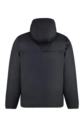 K-Way Mens Claude Hooded Nylon Jacket Black Polyamide Raincoats Coat