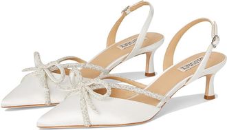 Badgley Mischka Angelina High Womens Heels Soft White : 8.5 M, Leather