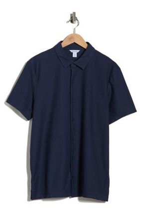 Calvin Klein Classic Fit Button Front Shirt in Ink at Nordstrom Rack, Size Xx-Large
