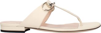 Gucci Damens Flip-Flops Leder Beige/Elfenbein
