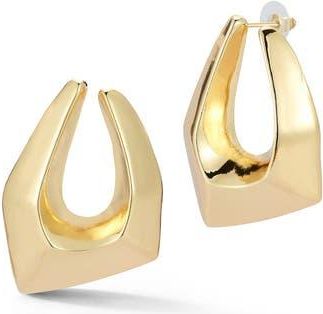 Sphera Milano Geometric Frontal Hoop Earrings in Gold at Nordstrom Rack