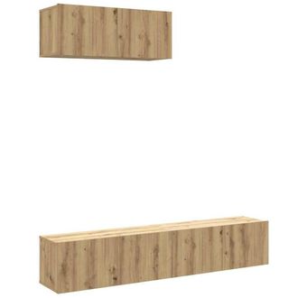 Berkfield Home 3 Piece TV Cabinet Set Wall-mounted Artisan Oak Engineered Wood in Brown