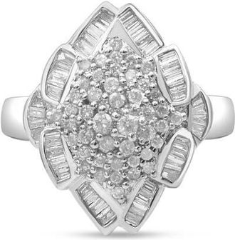 House of Brilliance 14K White Gold 7/8 Cttw Diamond Cluster Ring at Nordstrom