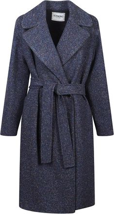 Iceberg Dames, Mantels, Blauw, Maat: 2XS Wol