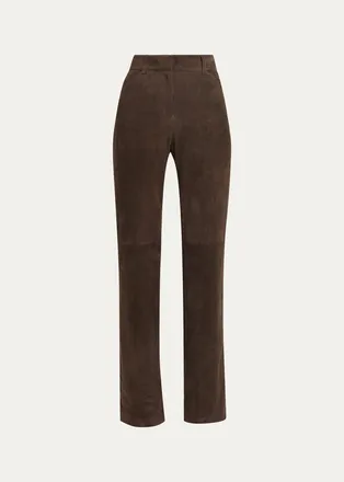 Lafayette 148 New York Bond Slim-Fit Suede Pants