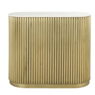Maisons du monde Barra de metal ondulado 2 cajones color lat&oacute;n
