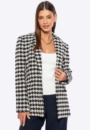 Wittchen Dames Wolmix Jas, Zwart en Wit, Polyester